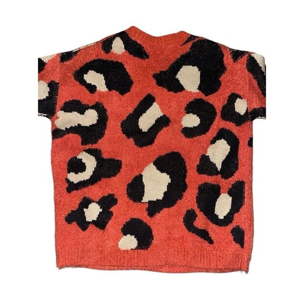 Easel Orange Fuzzy Leopard Print Super Soft Overs… - image 2